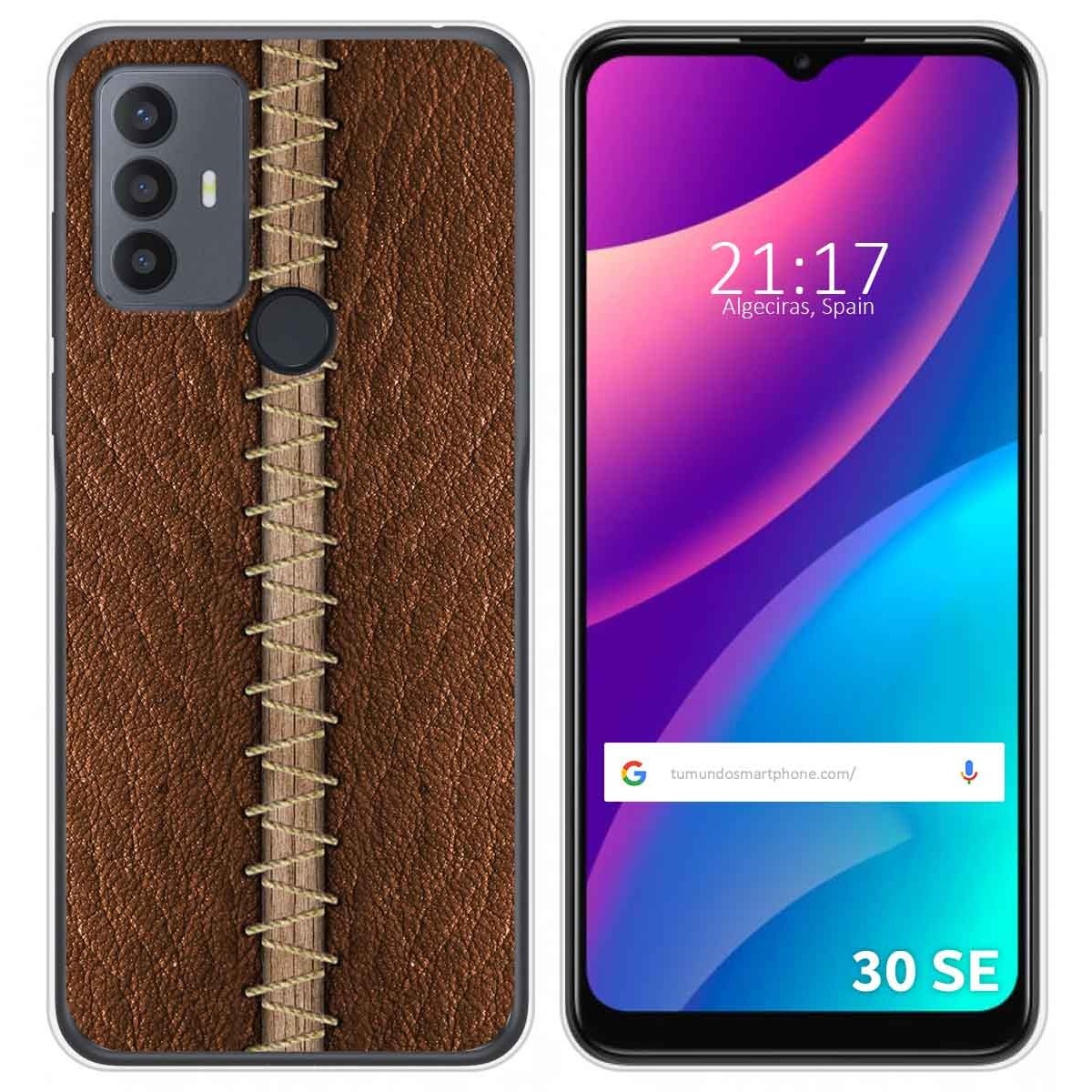 Funda Silicona para TCL 30 SE / 30E / 306 diseño Cuero 01 Dibujos