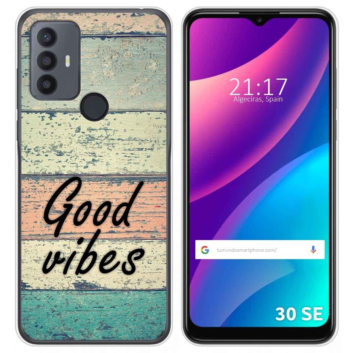Funda Silicona para TCL 30 SE / 30E / 306 diseño Madera 01 Dibujos