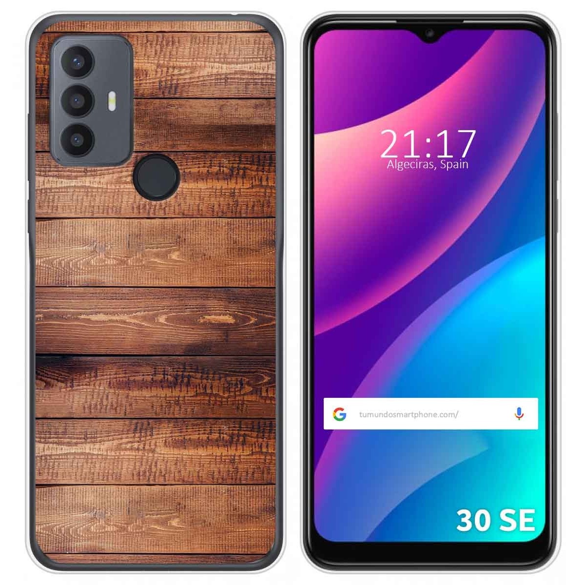 Funda Silicona para TCL 30 SE / 30E / 306 diseño Madera 02 Dibujos
