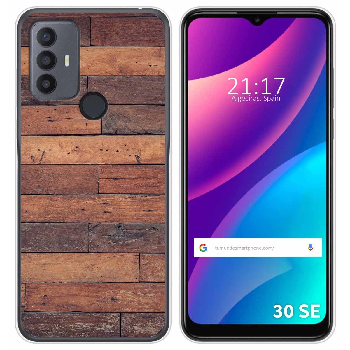 Funda Silicona para TCL 30 SE / 30E / 306 diseño Madera 03 Dibujos