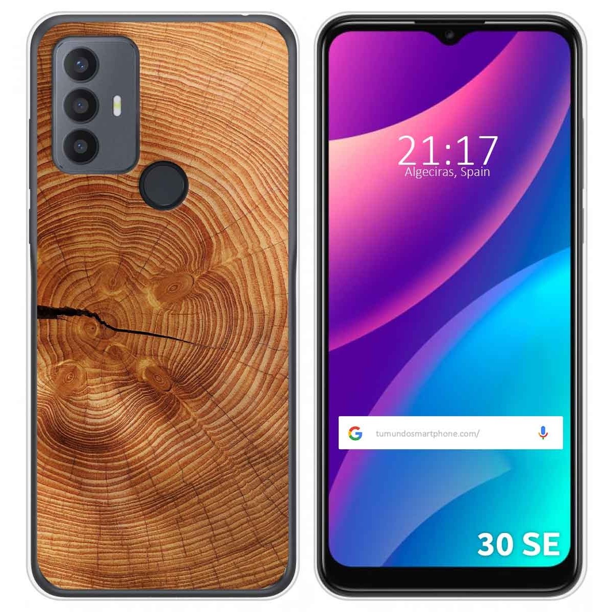 Funda Silicona para TCL 30 SE / 30E / 306 diseño Madera 04 Dibujos