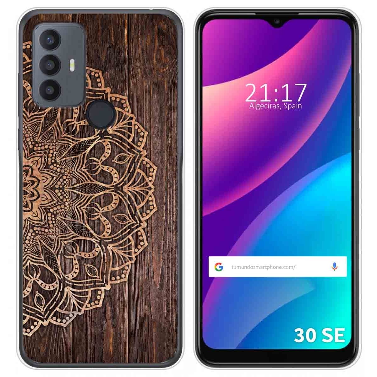 Funda Silicona para TCL 30 SE / 30E / 306 diseño Madera 06 Dibujos