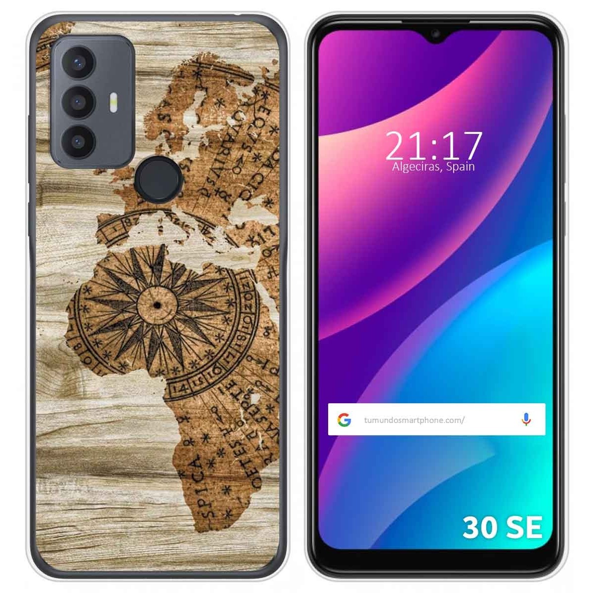 Funda Silicona para TCL 30 SE / 30E / 306 diseño Madera 07 Dibujos