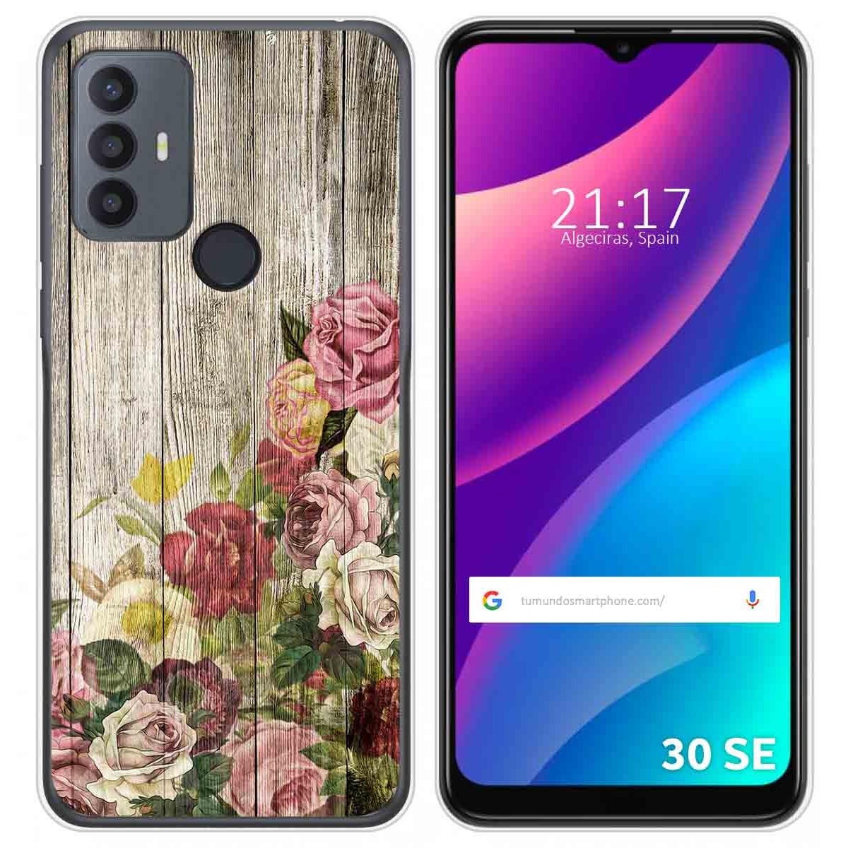 Funda Silicona para TCL 30 SE / 30E / 306 diseño Madera 08 Dibujos
