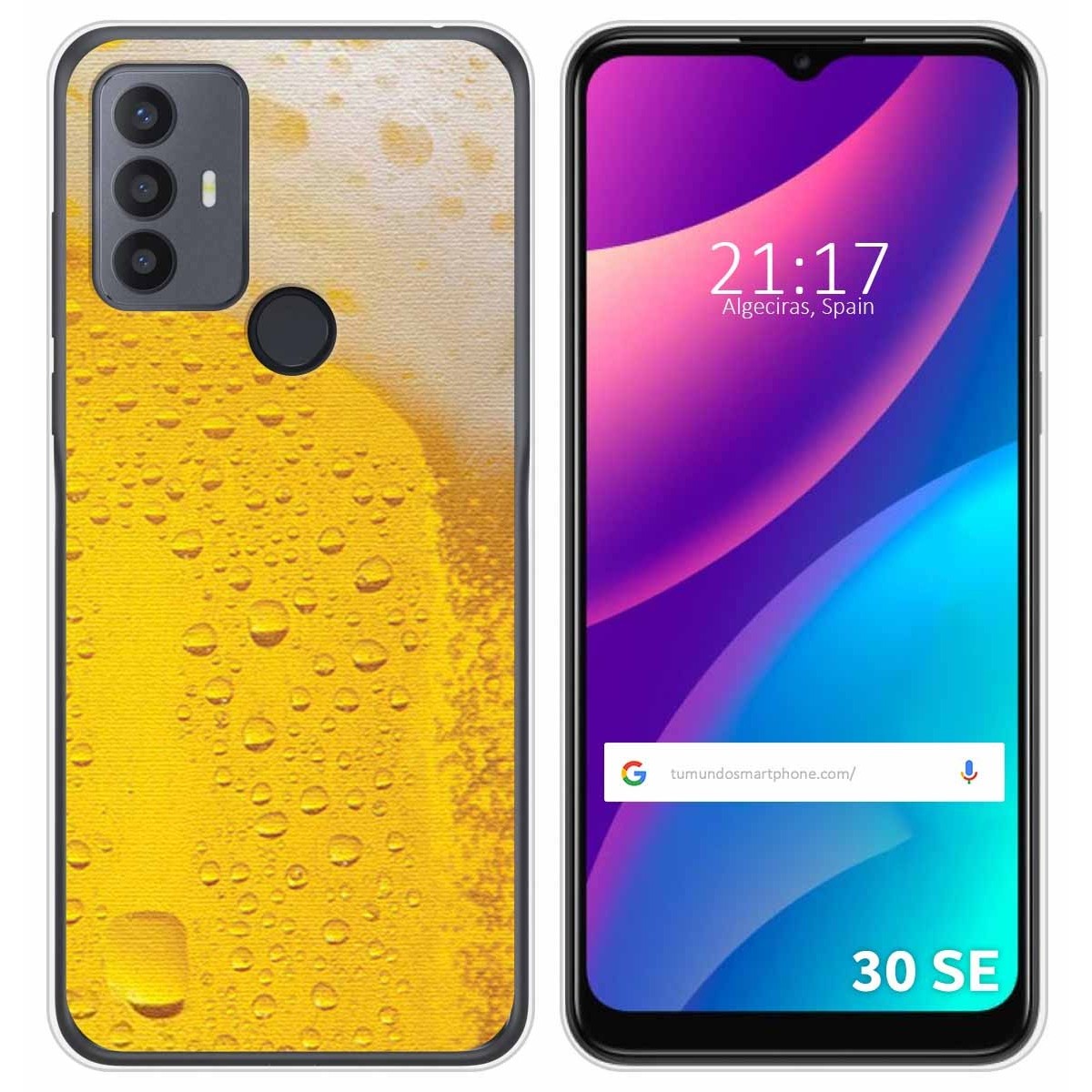 Funda Silicona para TCL 30 SE / 30E / 306 diseño Cerveza Dibujos