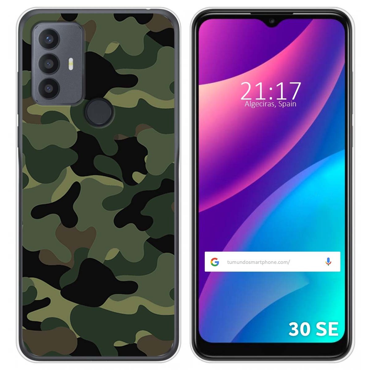 Funda Silicona para TCL 30 SE / 30E / 306 diseño Camuflaje Dibujos