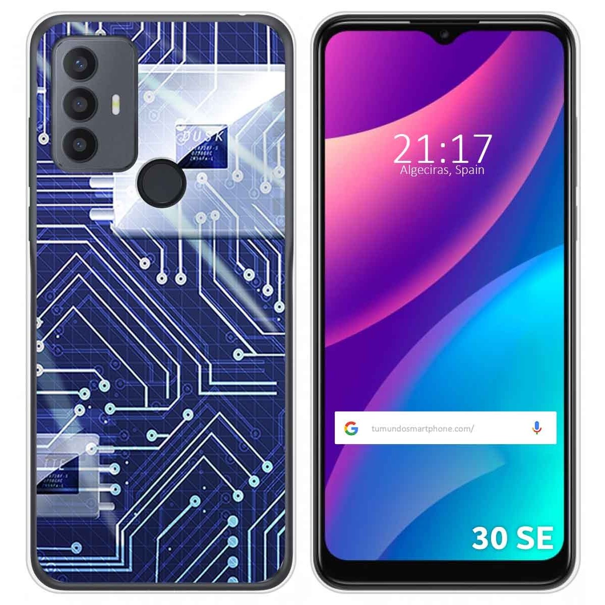 Funda Silicona para TCL 30 SE / 30E / 306 diseño Circuito Dibujos