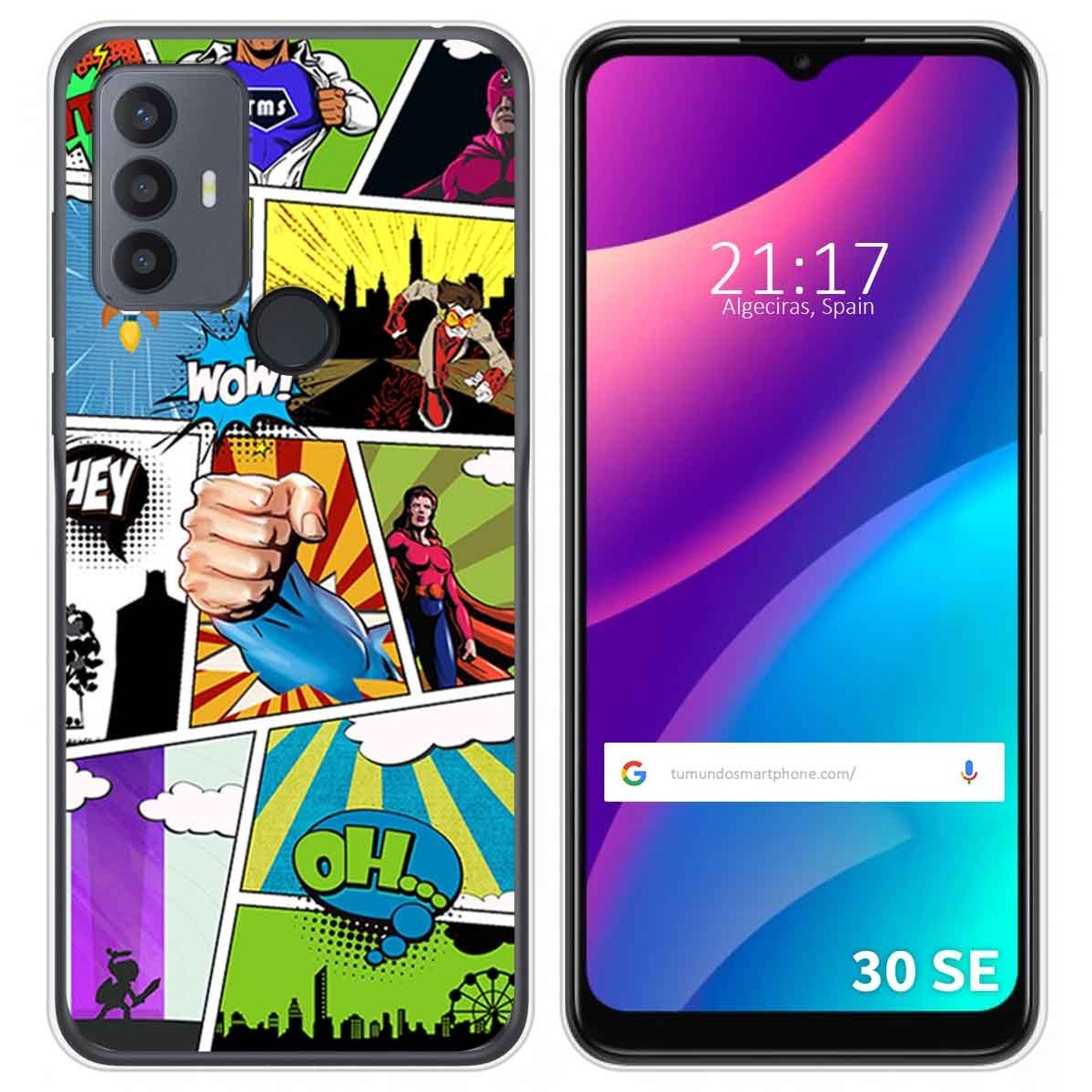 Funda Silicona para TCL 30 SE / 30E / 306 diseño Comic Dibujos