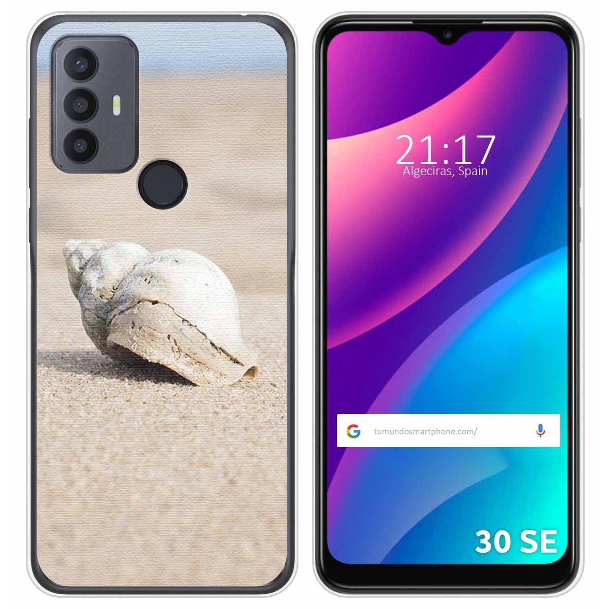 Funda Silicona para TCL 30 SE / 30E / 306 diseño Concha Dibujos