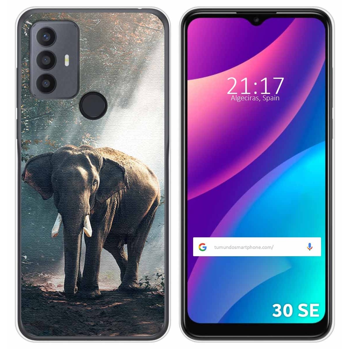 Funda Silicona para TCL 30 SE / 30E / 306 diseño Elefante Dibujos