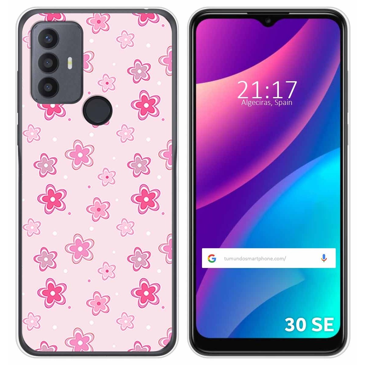 Funda Silicona para TCL 30 SE / 30E / 306 diseño Flores Dibujos