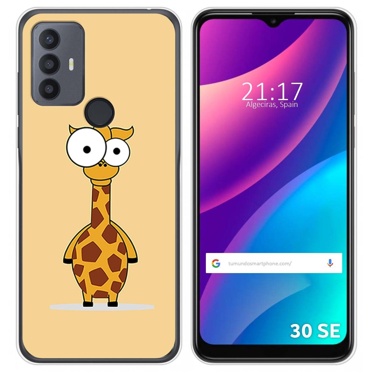 Funda Silicona para TCL 30 SE / 30E / 306 diseño Jirafa Dibujos