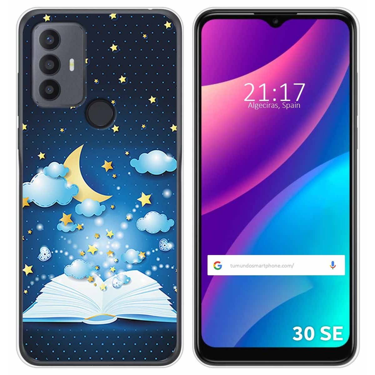 Funda Silicona para TCL 30 SE / 30E / 306 diseño Libro Cuentos Dibujos