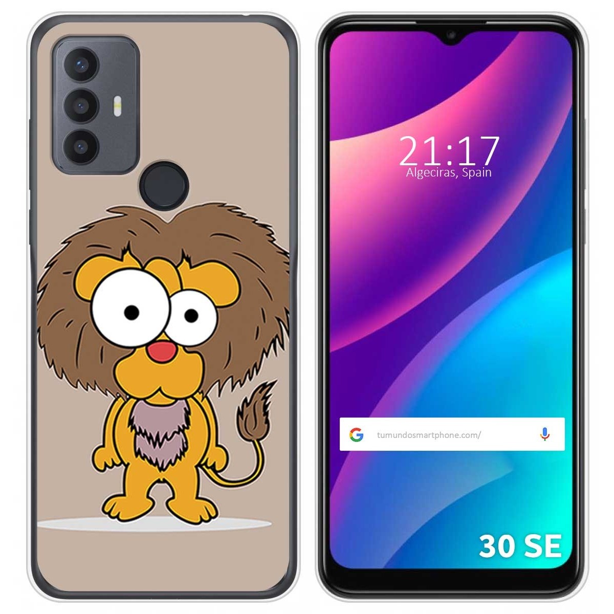 Funda Silicona para TCL 30 SE / 30E / 306 diseño Leon Dibujos