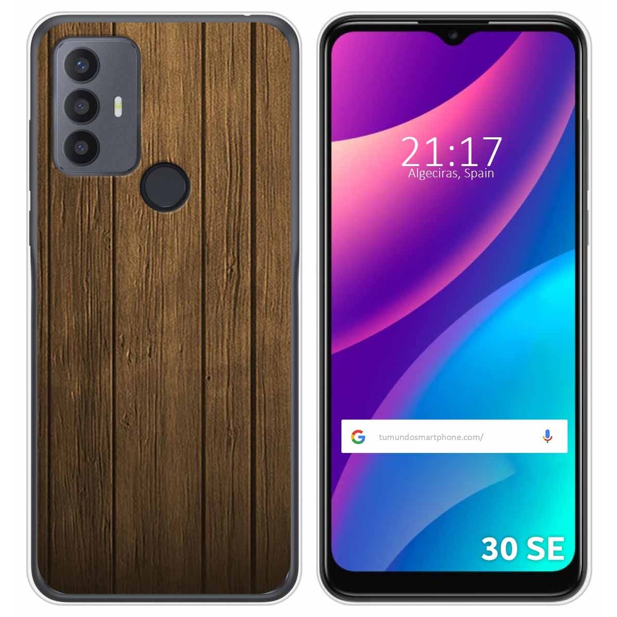 Funda Silicona para TCL 30 SE / 30E / 306 diseño Madera Dibujos