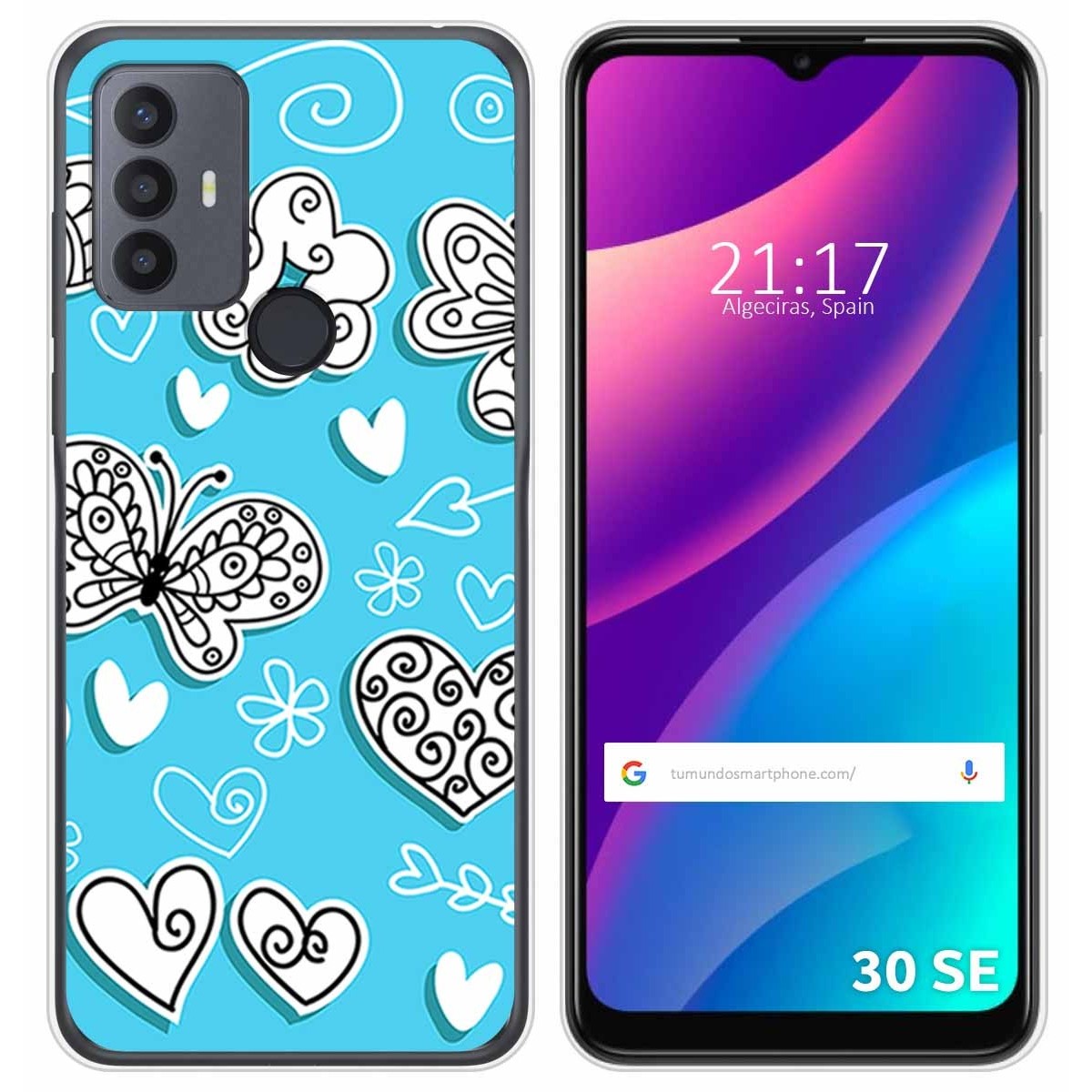 Funda Silicona para TCL 30 SE / 30E / 306 diseño Mariposas Dibujos