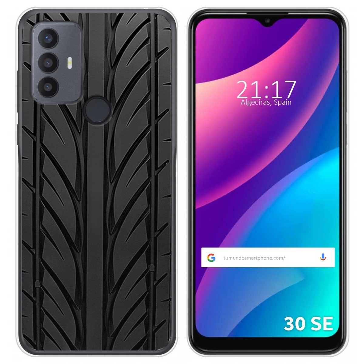 Funda Silicona para TCL 30 SE / 30E / 306 diseño Neumatico Dibujos