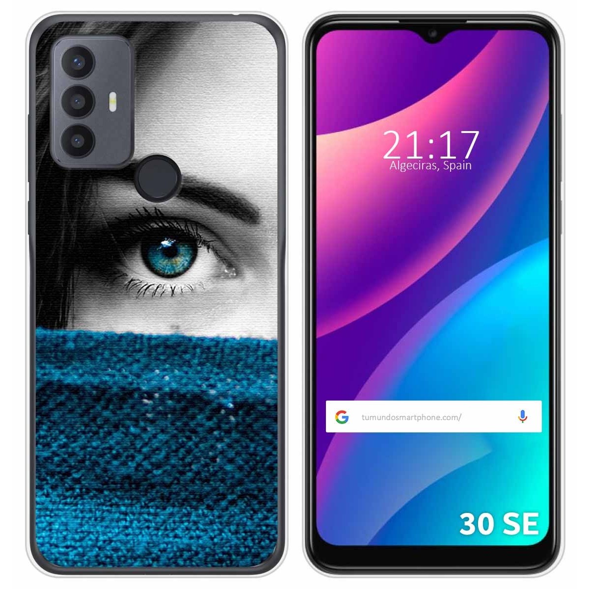 Funda Silicona para TCL 30 SE / 30E / 306 diseño Ojo Dibujos
