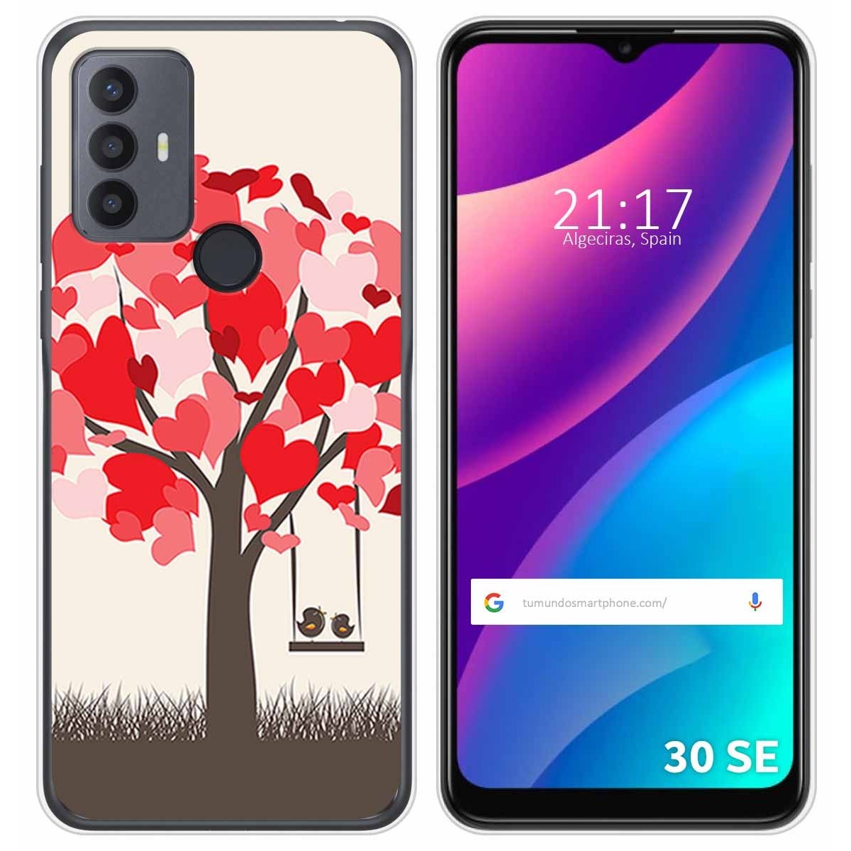 Funda Silicona para TCL 30 SE / 30E / 306 diseño Pajaritos Dibujos