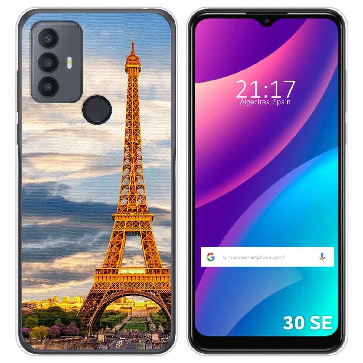 Funda Silicona para TCL 30 SE / 30E / 306 diseño Paris Dibujos