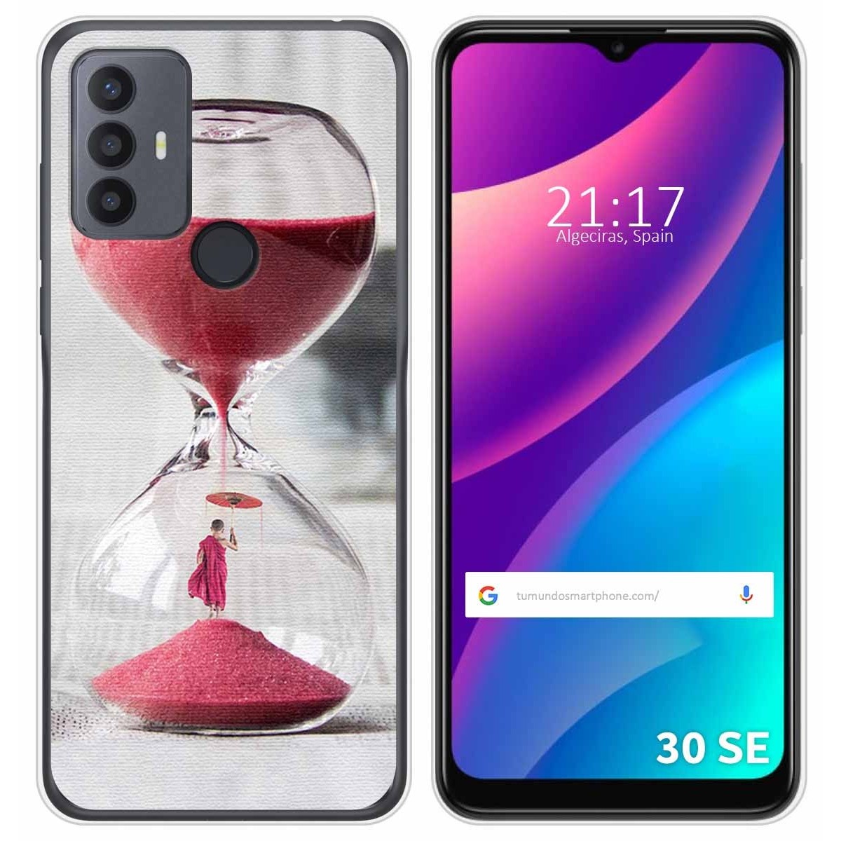 Funda Silicona para TCL 30 SE / 30E / 306 diseño Reloj Dibujos