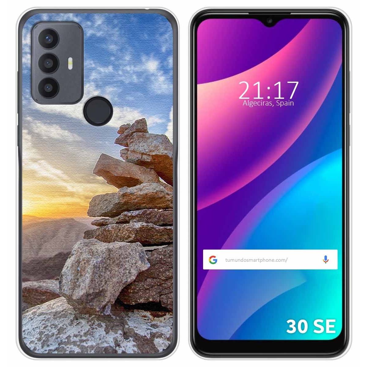 Funda Silicona para TCL 30 SE / 30E / 306 diseño Sunset Dibujos