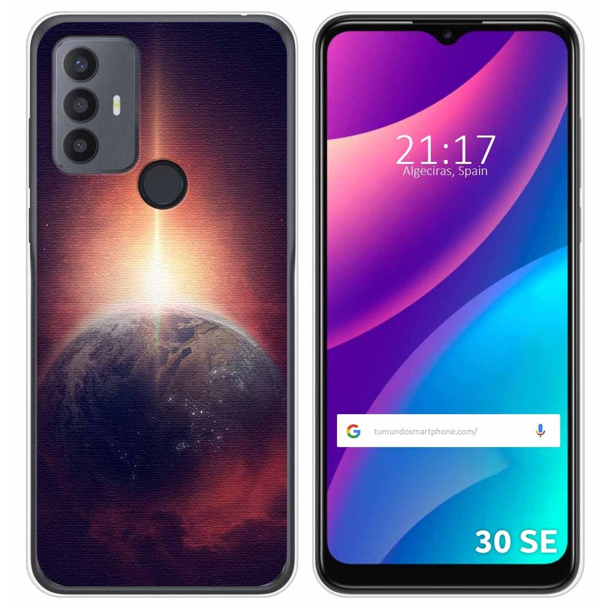 Funda Silicona para TCL 30 SE / 30E / 306 diseño Tierra Dibujos