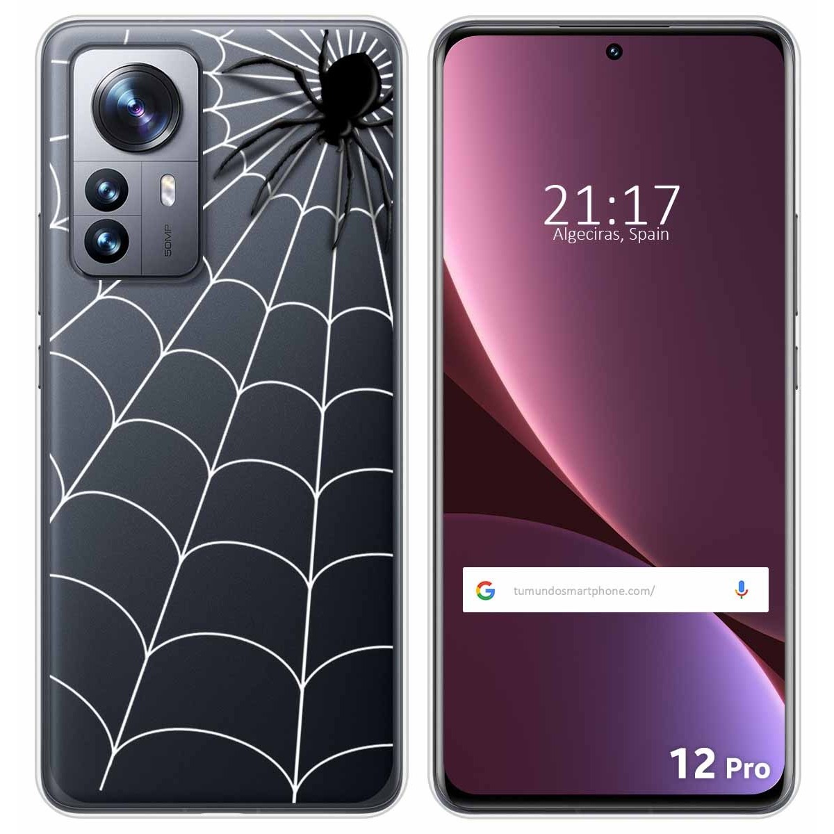 Funda Silicona Transparente para Xiaomi 12 Pro 5G diseño Araña Dibujos