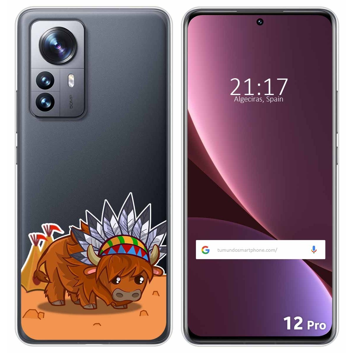 Funda Silicona Transparente para Xiaomi 12 Pro 5G diseño Bufalo Dibujos