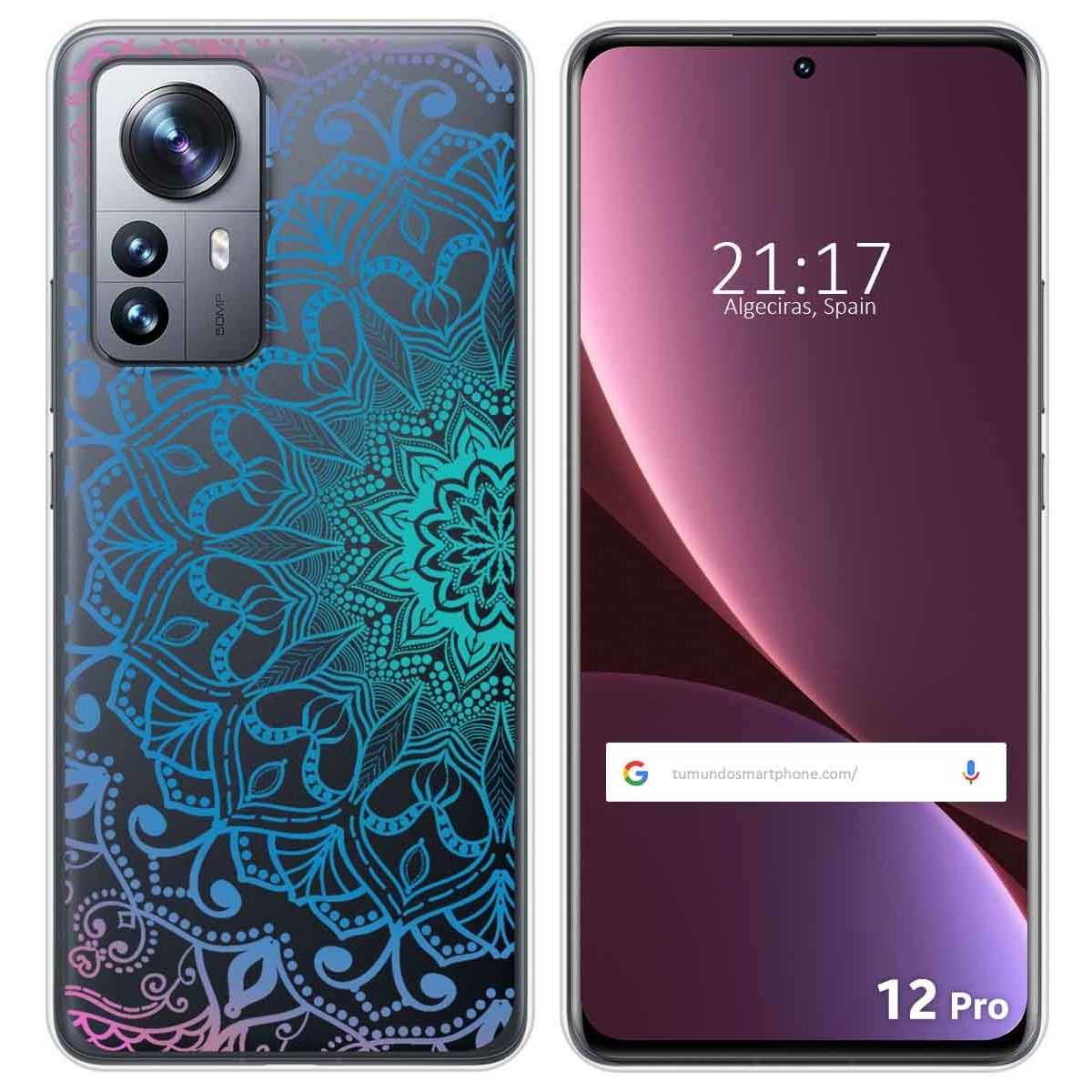 Funda Silicona Transparente para Xiaomi 12 Pro 5G diseño Mandala Dibujos