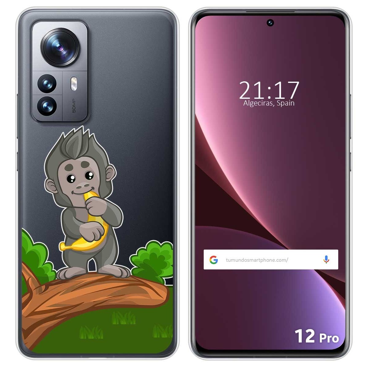 Funda Silicona Transparente para Xiaomi 12 Pro 5G diseño Mono Dibujos