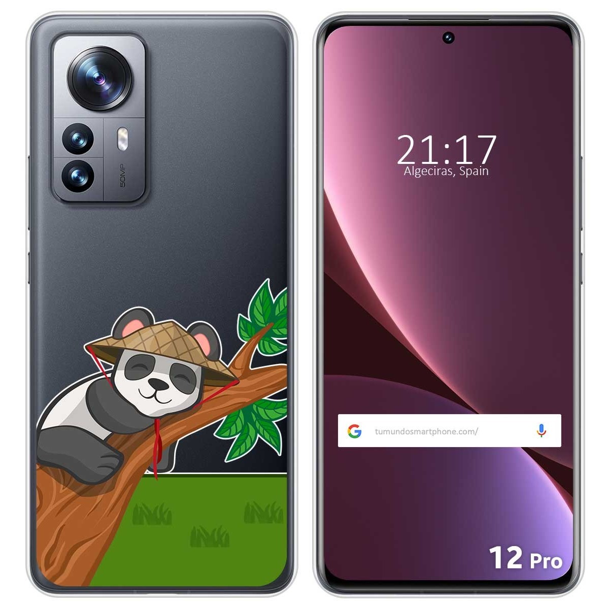 Funda Silicona Transparente para Xiaomi 12 Pro 5G diseño Panda Dibujos