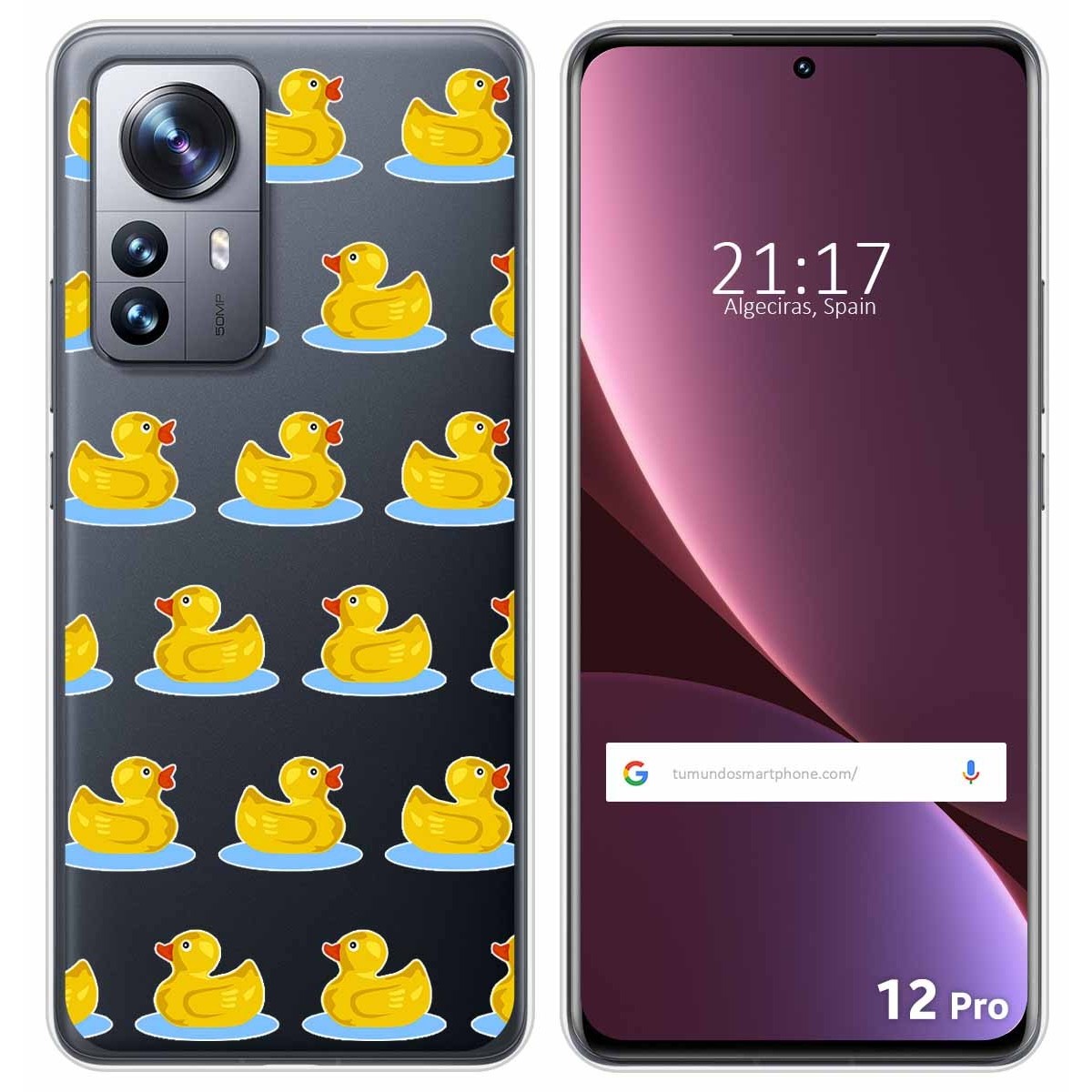Funda Silicona Transparente para Xiaomi 12 Pro 5G diseño Pato Dibujos