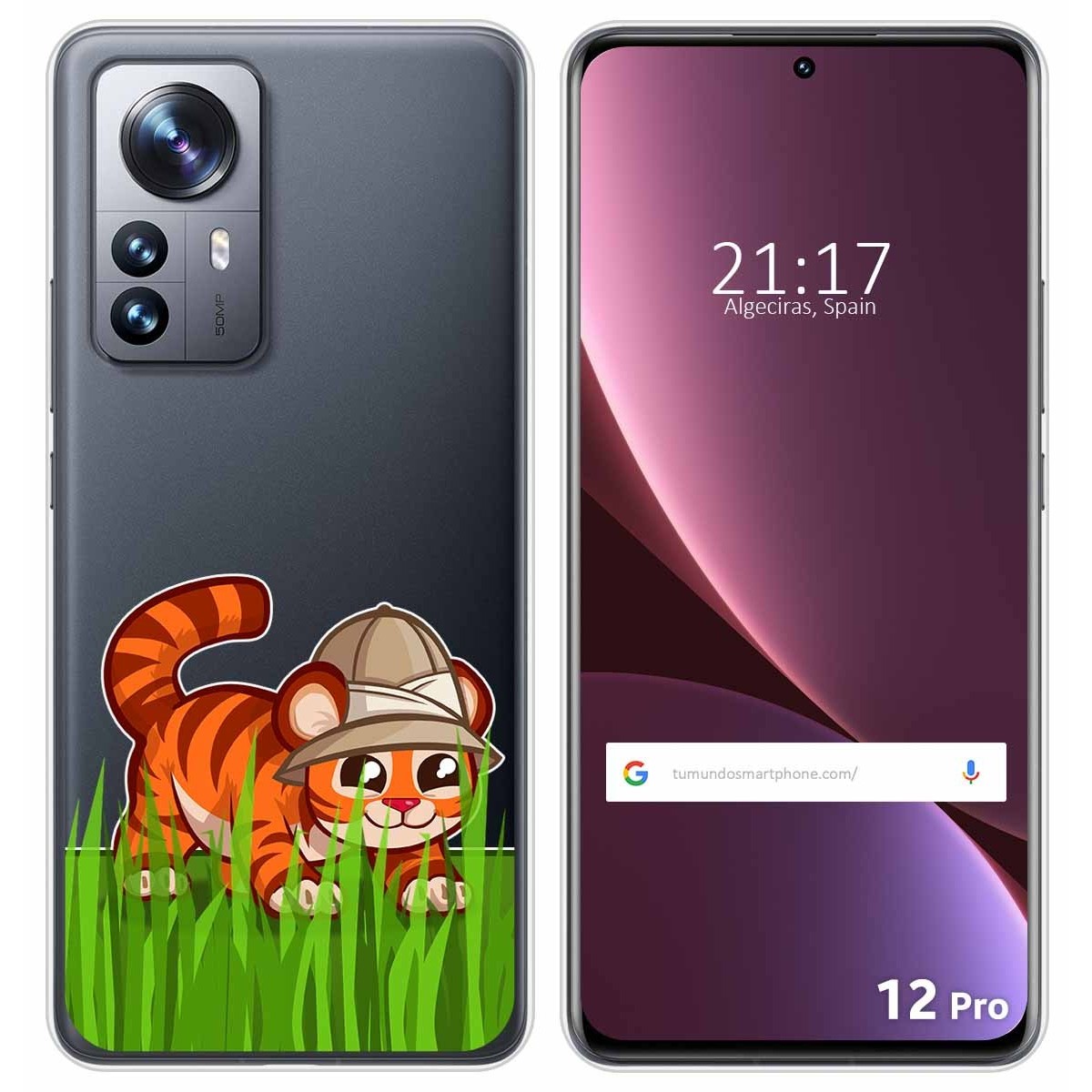Funda Silicona Transparente para Xiaomi 12 Pro 5G diseño Tigre Dibujos