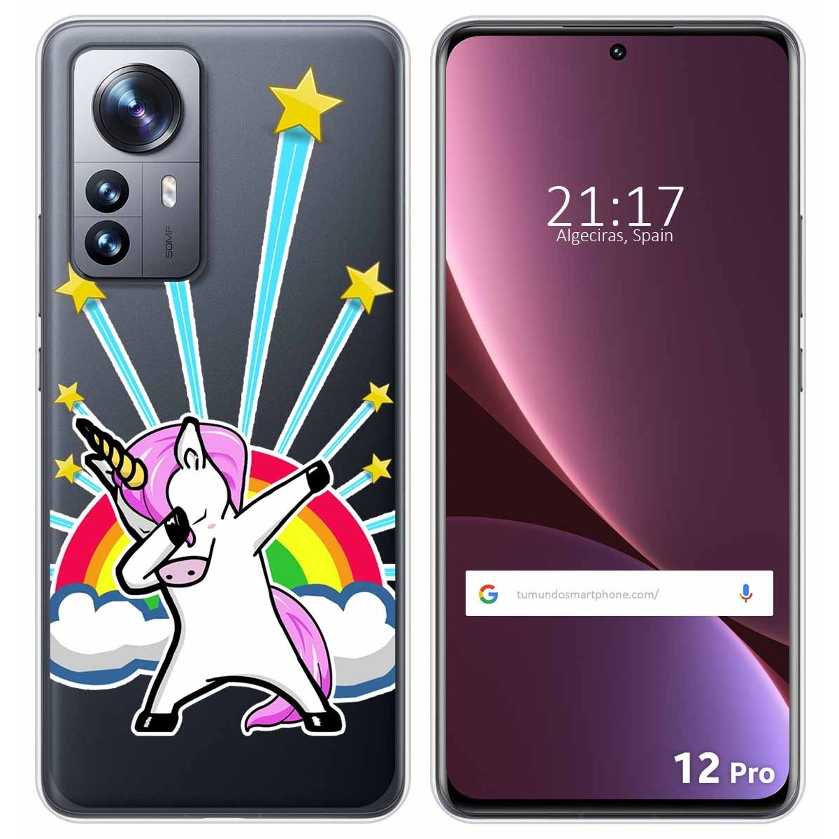 Funda Silicona Transparente para Xiaomi 12 Pro 5G diseño Unicornio Dibujos