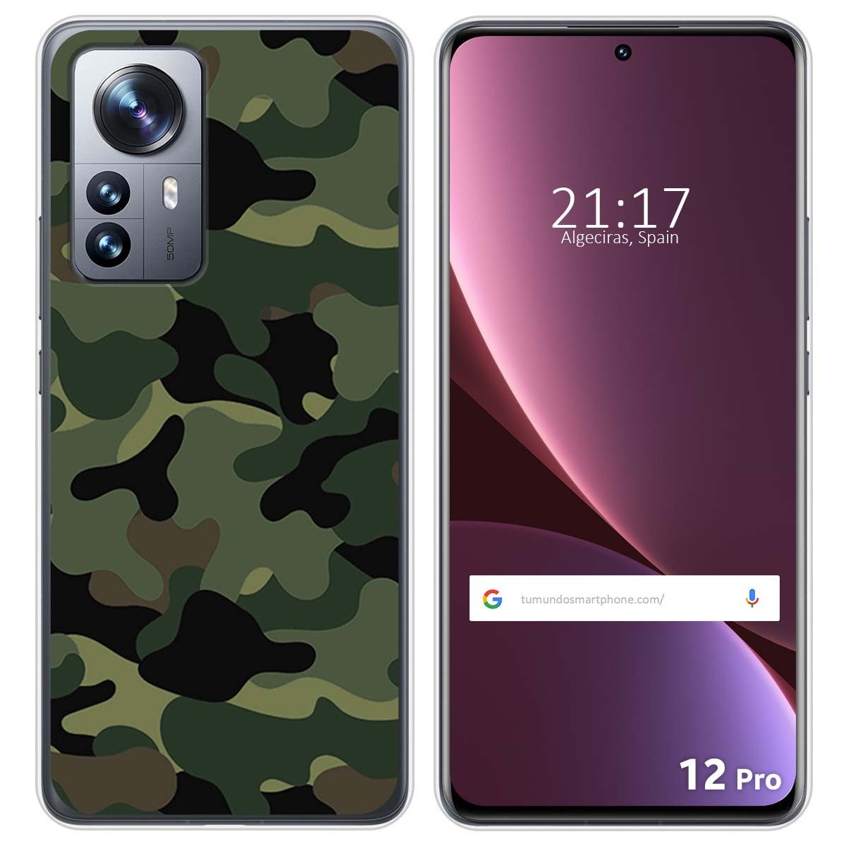 Funda Silicona para Xiaomi 12 Pro 5G diseño Camuflaje Dibujos