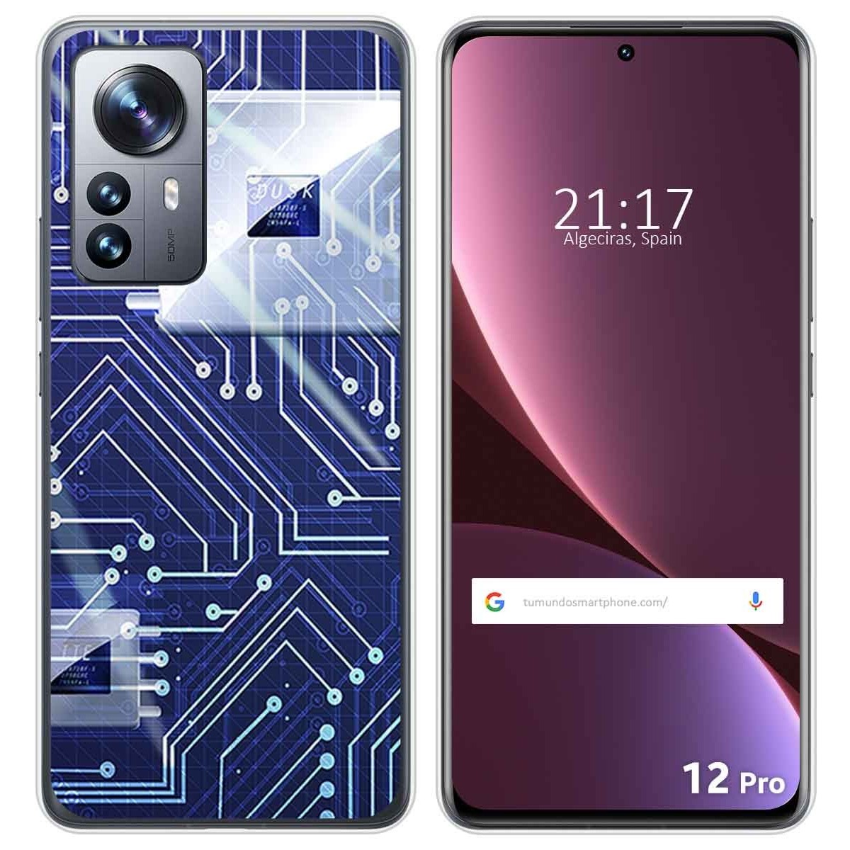 Funda Silicona para Xiaomi 12 Pro 5G diseño Circuito Dibujos