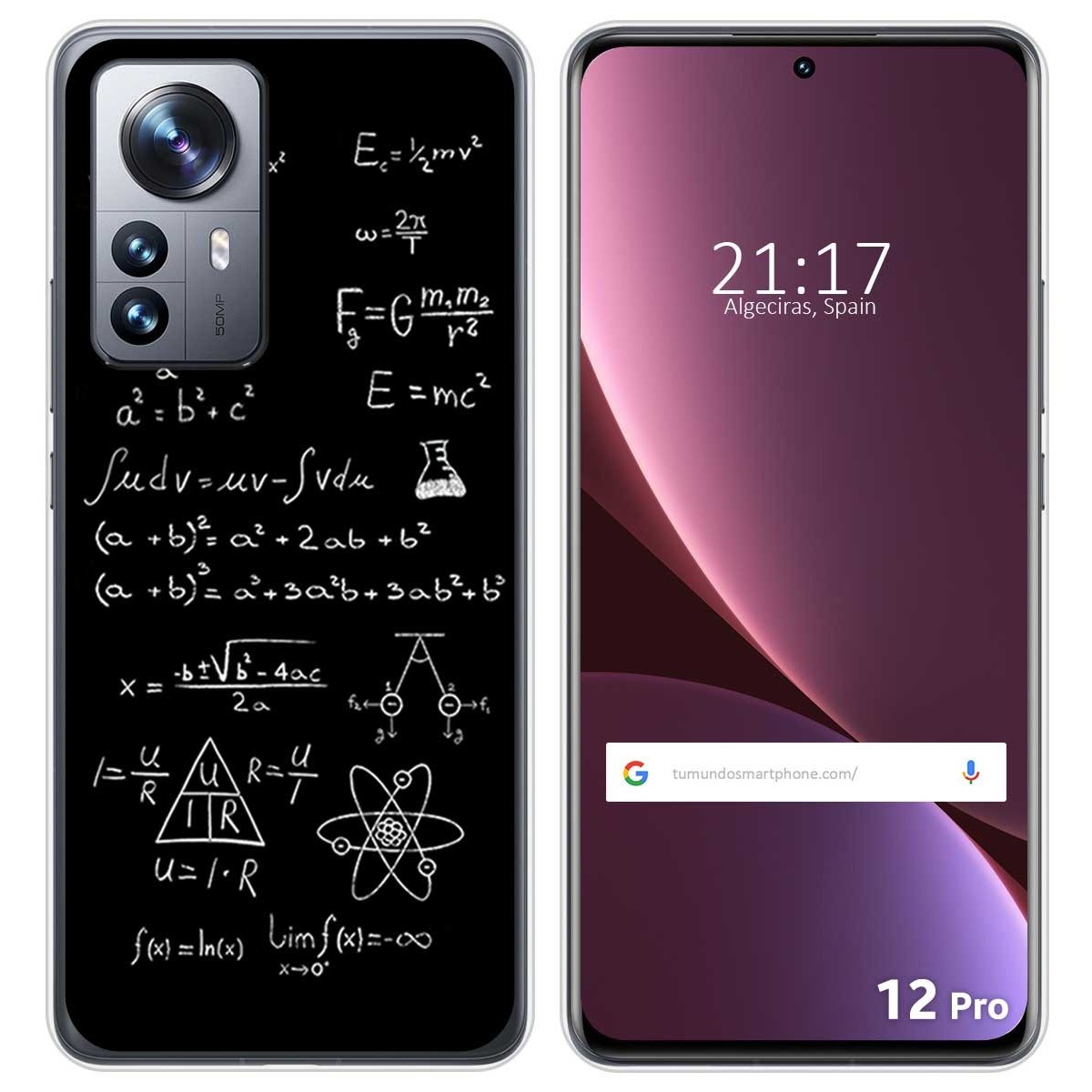 Funda Silicona para Xiaomi 12 Pro 5G diseño Formulas Dibujos