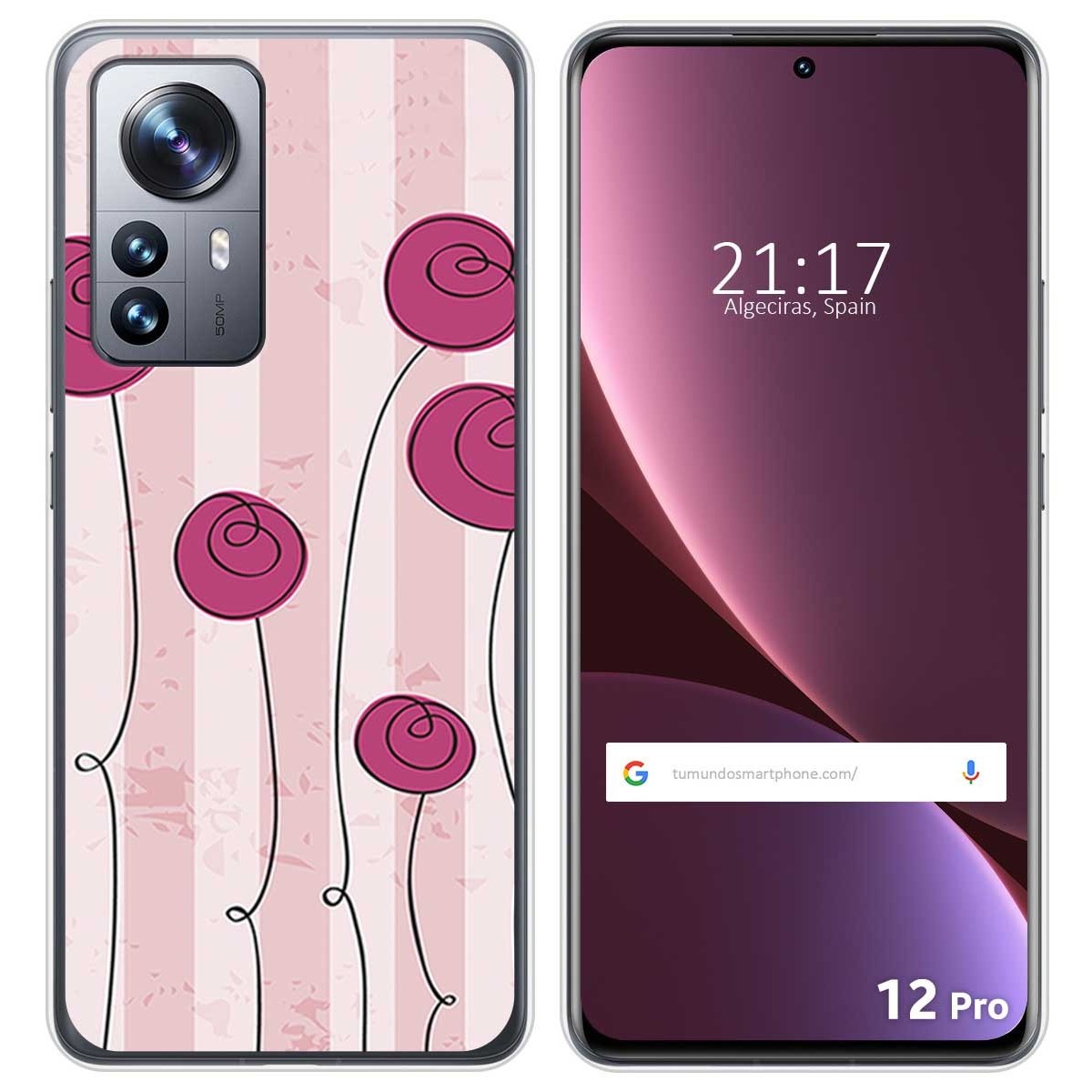 Funda Silicona para Xiaomi 12 Pro 5G diseño Flores Vintage Dibujos