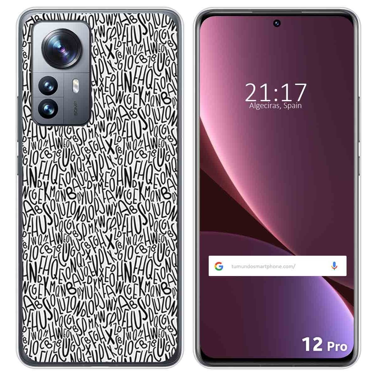 Funda Silicona para Xiaomi 12 Pro 5G diseño Letras Dibujos