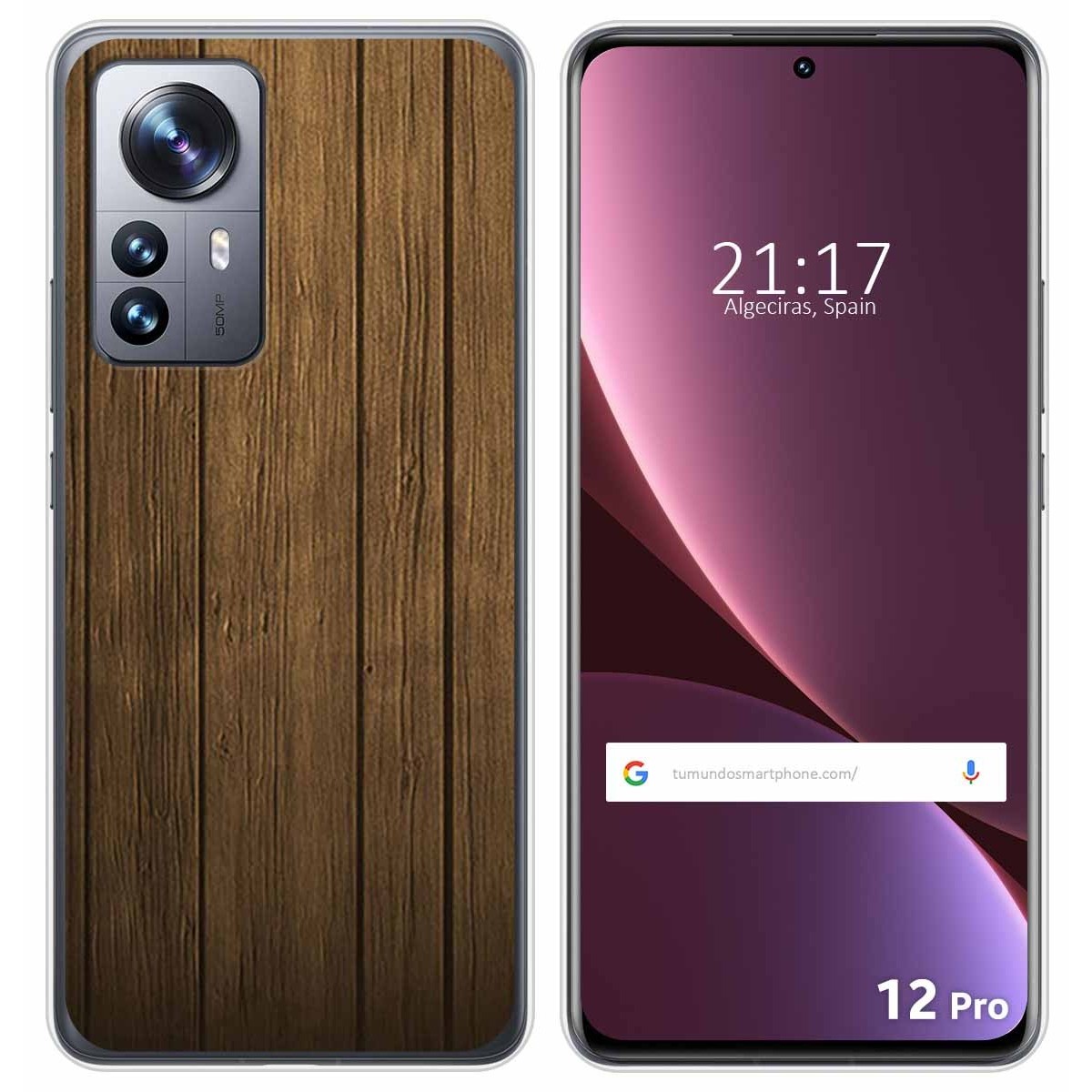Funda Silicona para Xiaomi 12 Pro 5G diseño Madera Dibujos