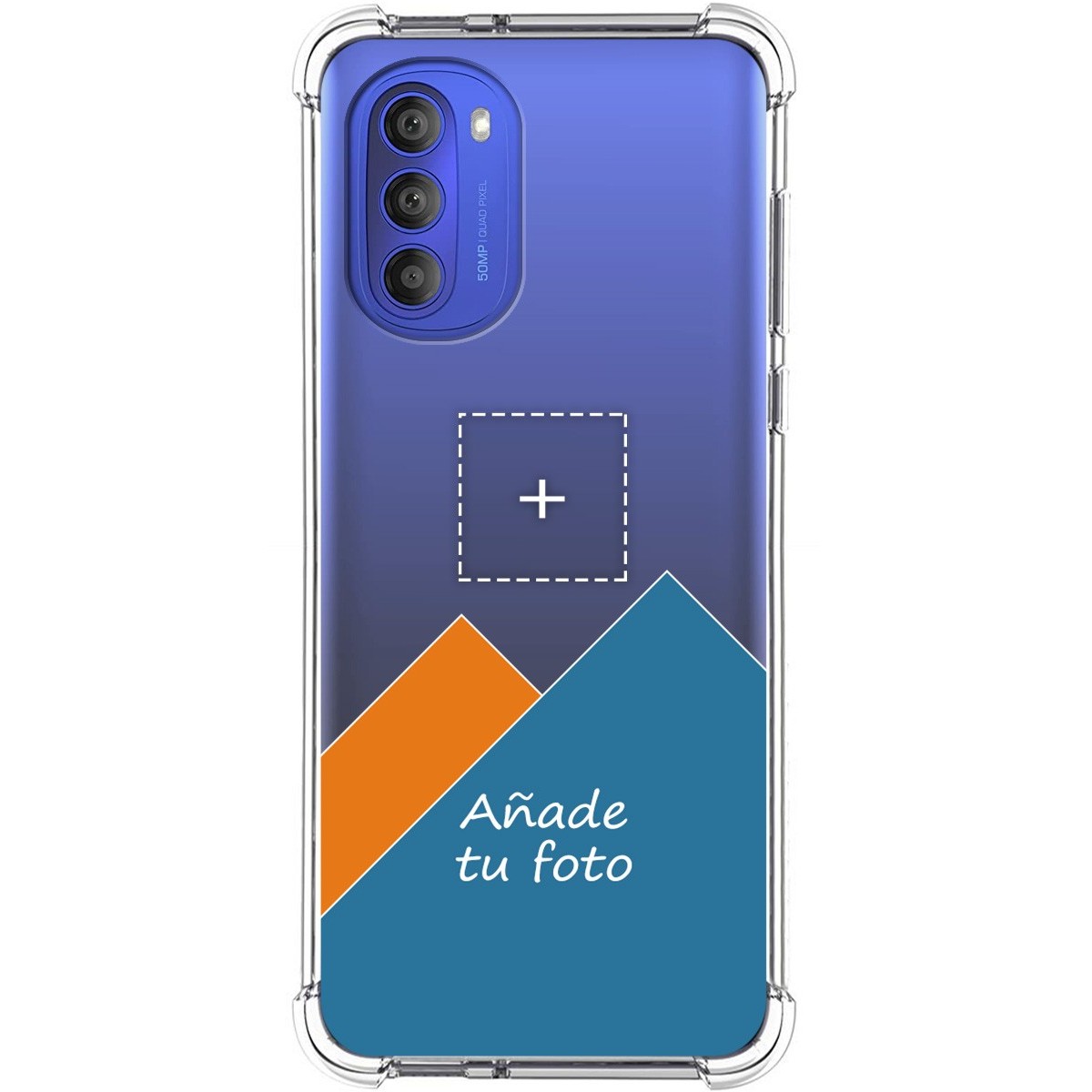 Personaliza tu Funda Silicona AntiGolpes Transparente con tu Fotografía para Motorola Moto G51 5G Dibujo Personalizada