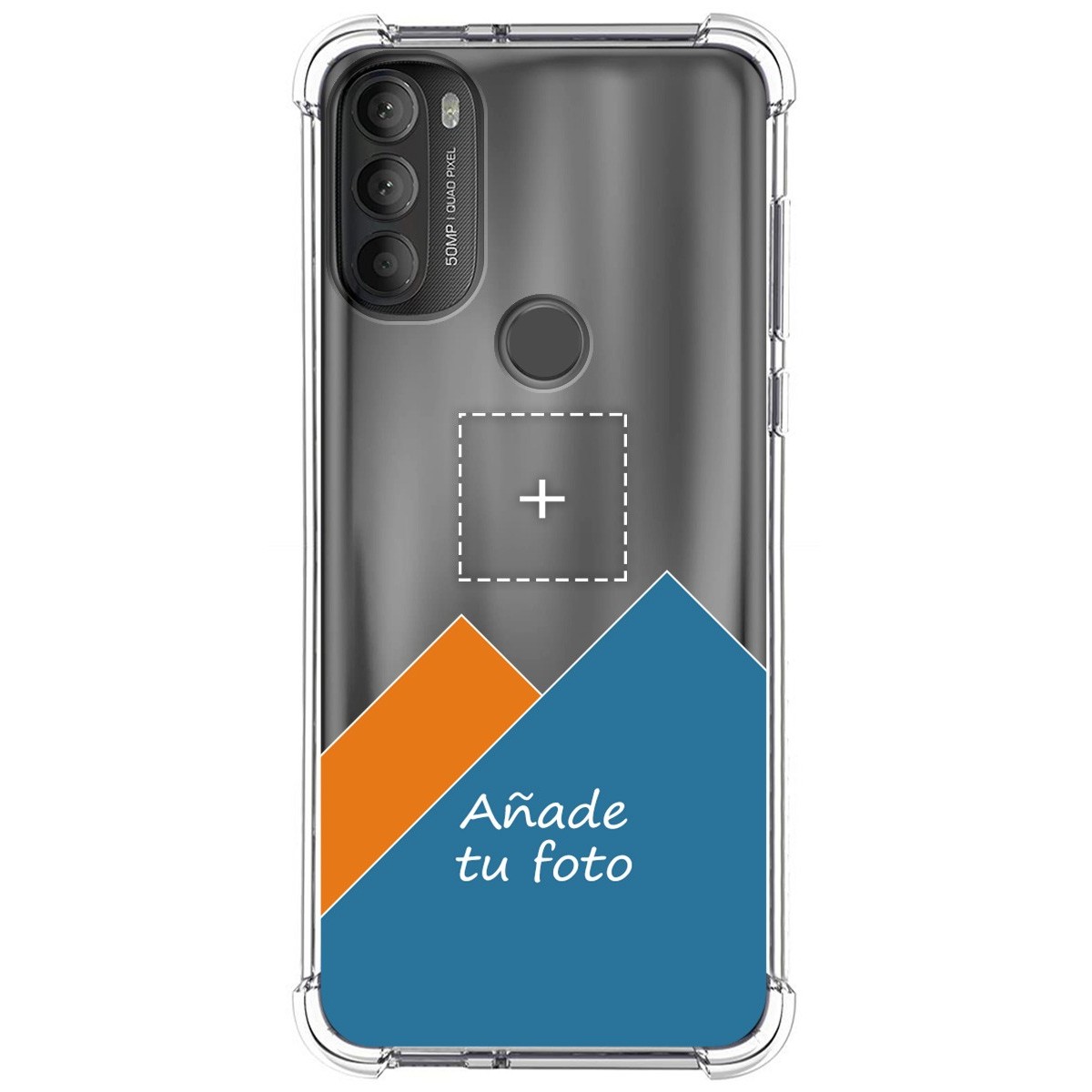 Personaliza tu Funda Silicona AntiGolpes Transparente con tu Fotografía para Motorola Moto G71 5G Dibujo Personalizada
