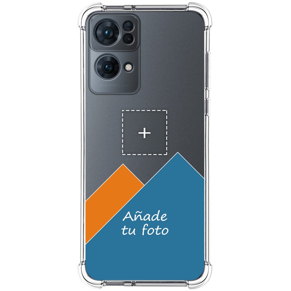 Personaliza tu Funda Silicona AntiGolpes Transparente con tu Fotografía para Oppo Reno 7 Pro 5G Dibujo Personalizada