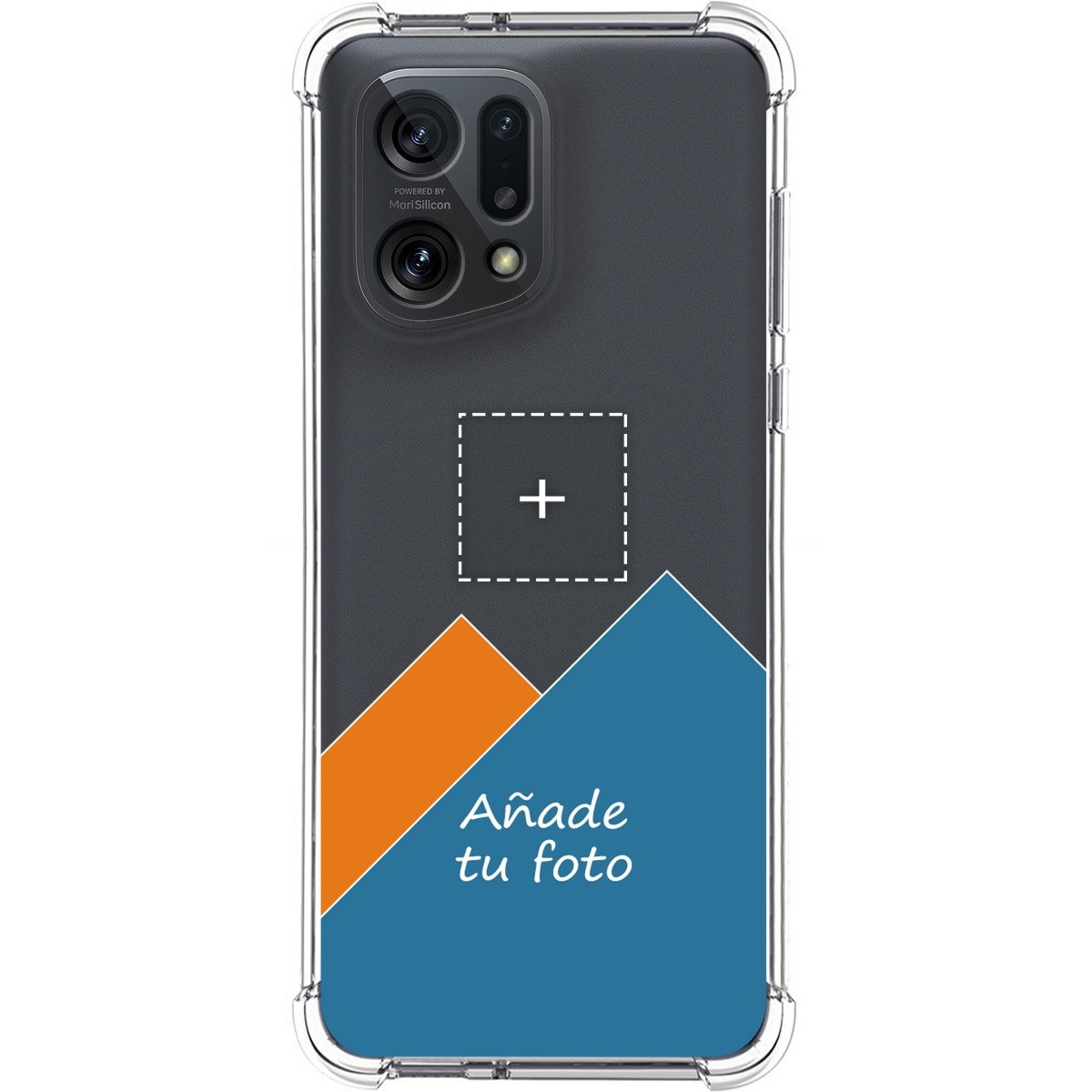 Personaliza tu Funda Silicona AntiGolpes Transparente con tu Fotografía para Oppo Find X5 5G Dibujo Personalizada