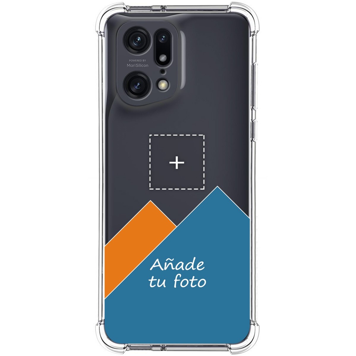 Personaliza tu Funda Silicona AntiGolpes Transparente con tu Fotografía para Oppo Find X5 Pro 5G Dibujo Personalizada