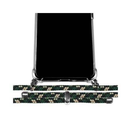 Personaliza tu Funda Colgante Transparente para Samsung Galaxy S22 5G con Cordon Verde / Dorado Dibujo Personalizada