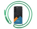 Personaliza tu Funda Colgante Transparente para Samsung Galaxy S22 5G con Cordon Verde Agua Dibujo Personalizada