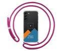Personaliza tu Funda Colgante Transparente para Samsung Galaxy S22 Plus 5G con Cordon Rosa Fucsia Dibujo Personalizada