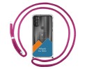 Personaliza tu Funda Colgante Transparente para Motorola Moto G71 5G con Cordon Rosa Fucsia Dibujo Personalizada